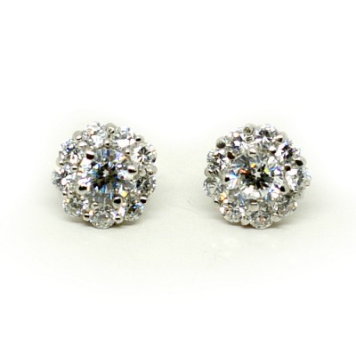 Florence Bridal Earring: Sparkling Sterling Silver Stud Earrings